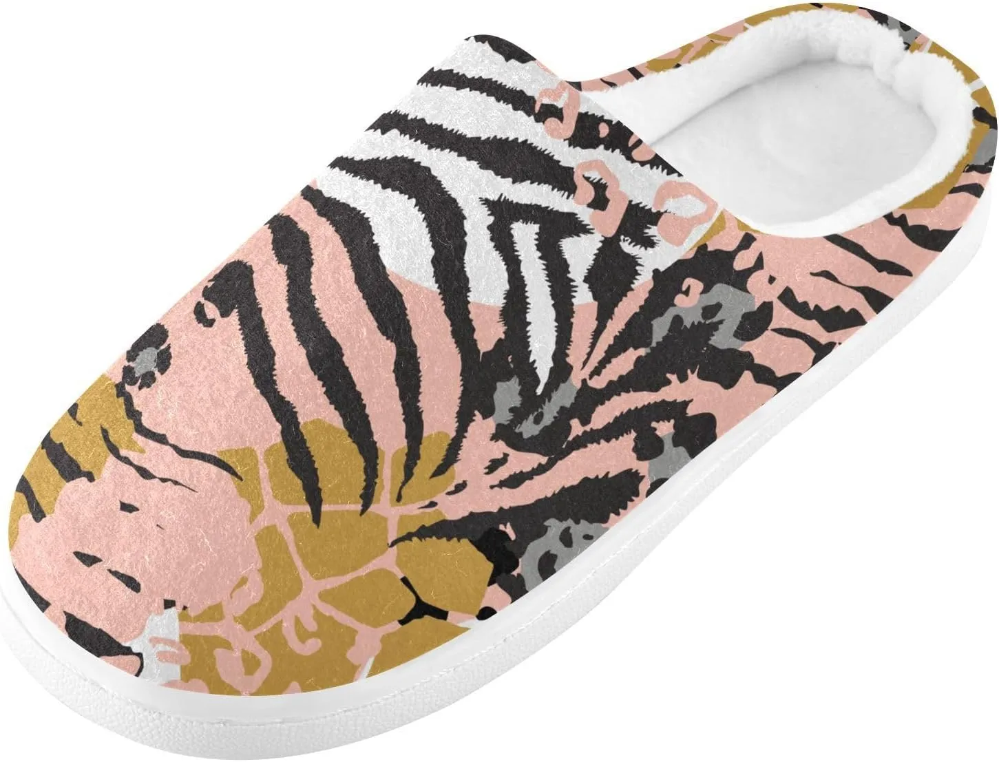 GAIGEO Slippers Women Doodle Cow Black White, Memory Foam Winter Shoes for Women, Soft Comfort for Home or Outdoor Use