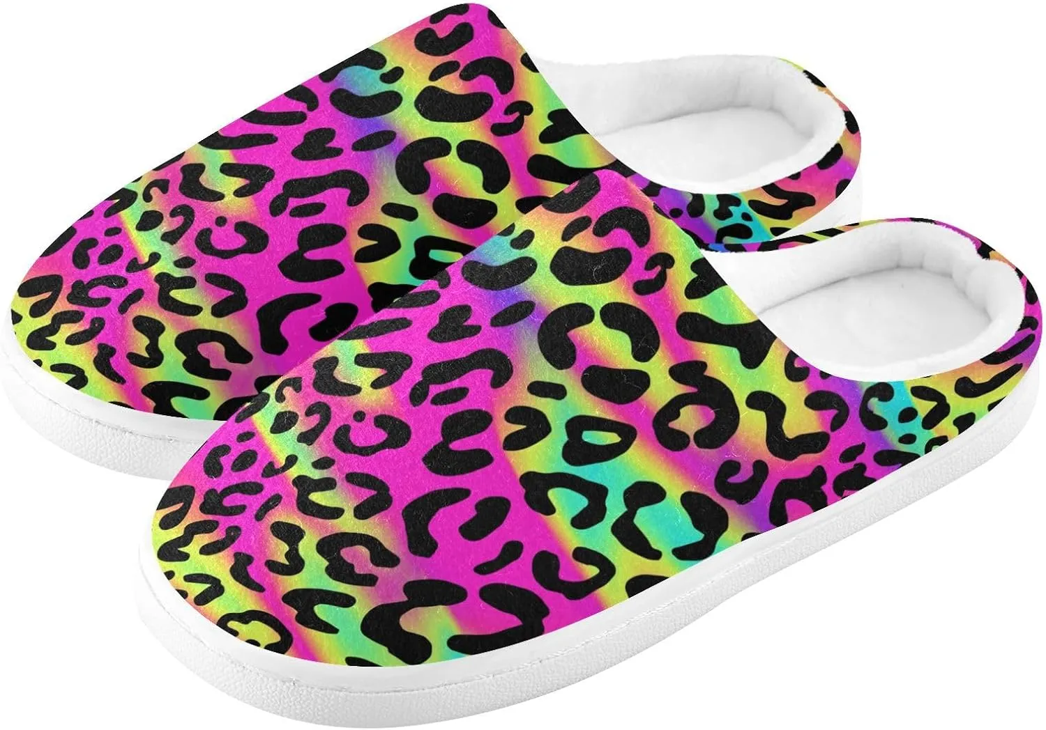 GAIGEO Slippers Women Doodle Cow Black White, Memory Foam Winter Shoes for Women, Soft Comfort for Home or Outdoor Use