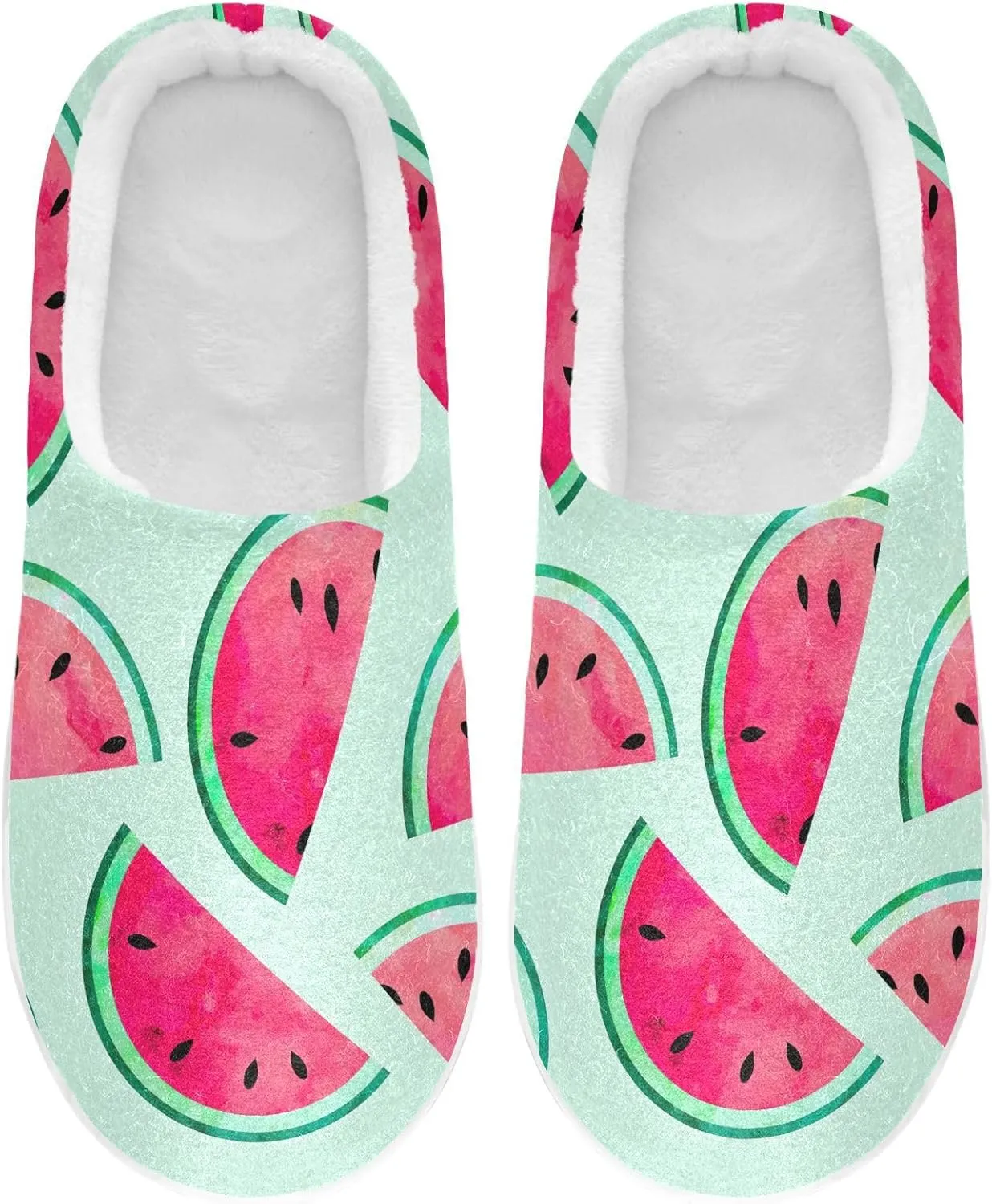 GAIGEO Slippers Women Tropical Fruits Watermelon, Warm Slippers for Women for Indoor/Outdoor, Ideal for Winter