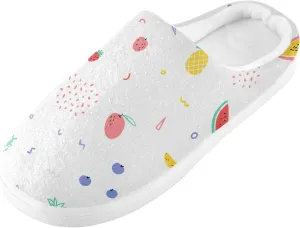 GAIGEO Slippers Women Tropical Fruits Watermelon, Warm Slippers for Women for Indoor/Outdoor, Ideal for Winter