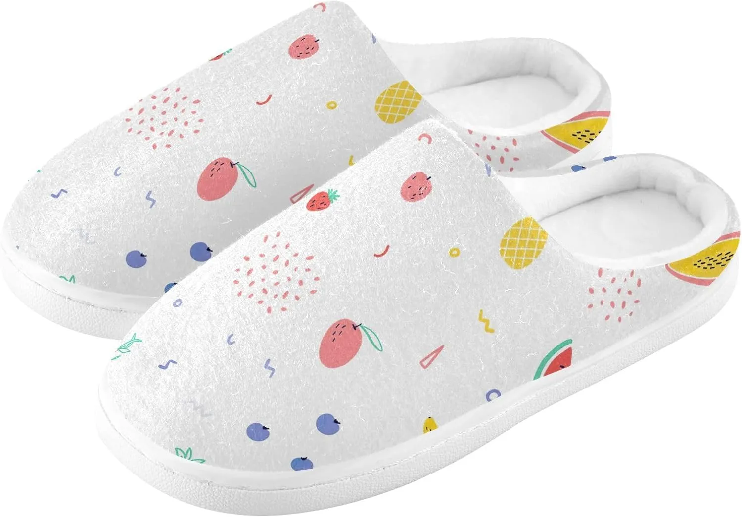 GAIGEO Slippers Women Tropical Fruits Watermelon, Warm Slippers for Women for Indoor/Outdoor, Ideal for Winter