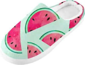GAIGEO Slippers Women Tropical Fruits Watermelon, Warm Slippers for Women for Indoor/Outdoor, Ideal for Winter