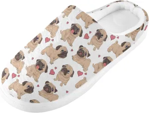 GAIGEO Women Slippers Chic Love Stripe Black White, Memory Foam Slippers Men for Indoor Bedroom, Warm Winter House Shoes