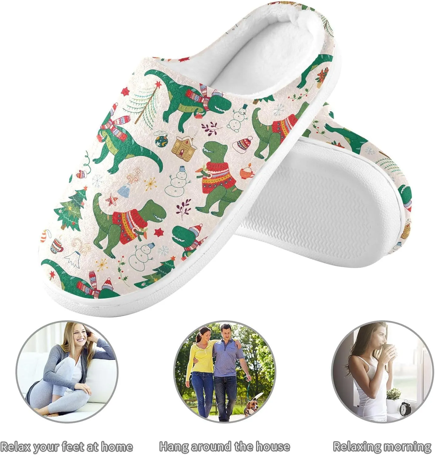 GAIGEO Women Slippers Chic Love Stripe Black White, Memory Foam Slippers Men for Indoor Bedroom, Warm Winter House Shoes