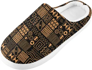 GAIGEO Women Slippers Chic Love Stripe Black White, Memory Foam Slippers Men for Indoor Bedroom, Warm Winter House Shoes