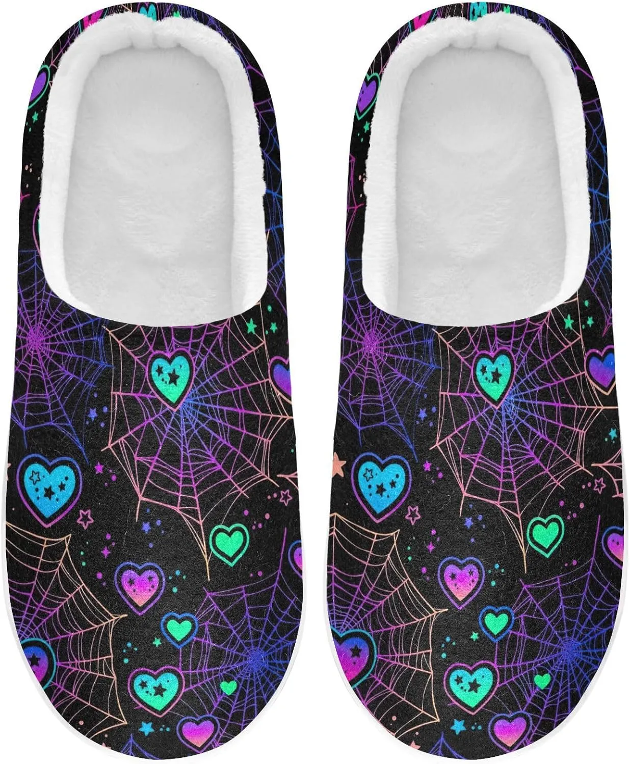 GAIGEO Womens Indoor Slippers Valentine Love White, Warm Ladies Slippers for Indoor/Outdoor, Ideal for Winter