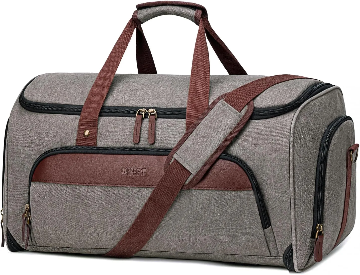 Garment Duffle Bag for Travel, Convertible Travel Garment Bags, Carry on Canvas Garment Duffle Bag for Men Women with Shoe Compartment - 2 in 1 Hanging Suitcase Suit Travel Bags