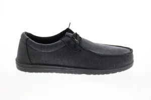 GBX Bowery BOWERY Mens Black Canvas Casual Loafers & Slip Ons Shoes
