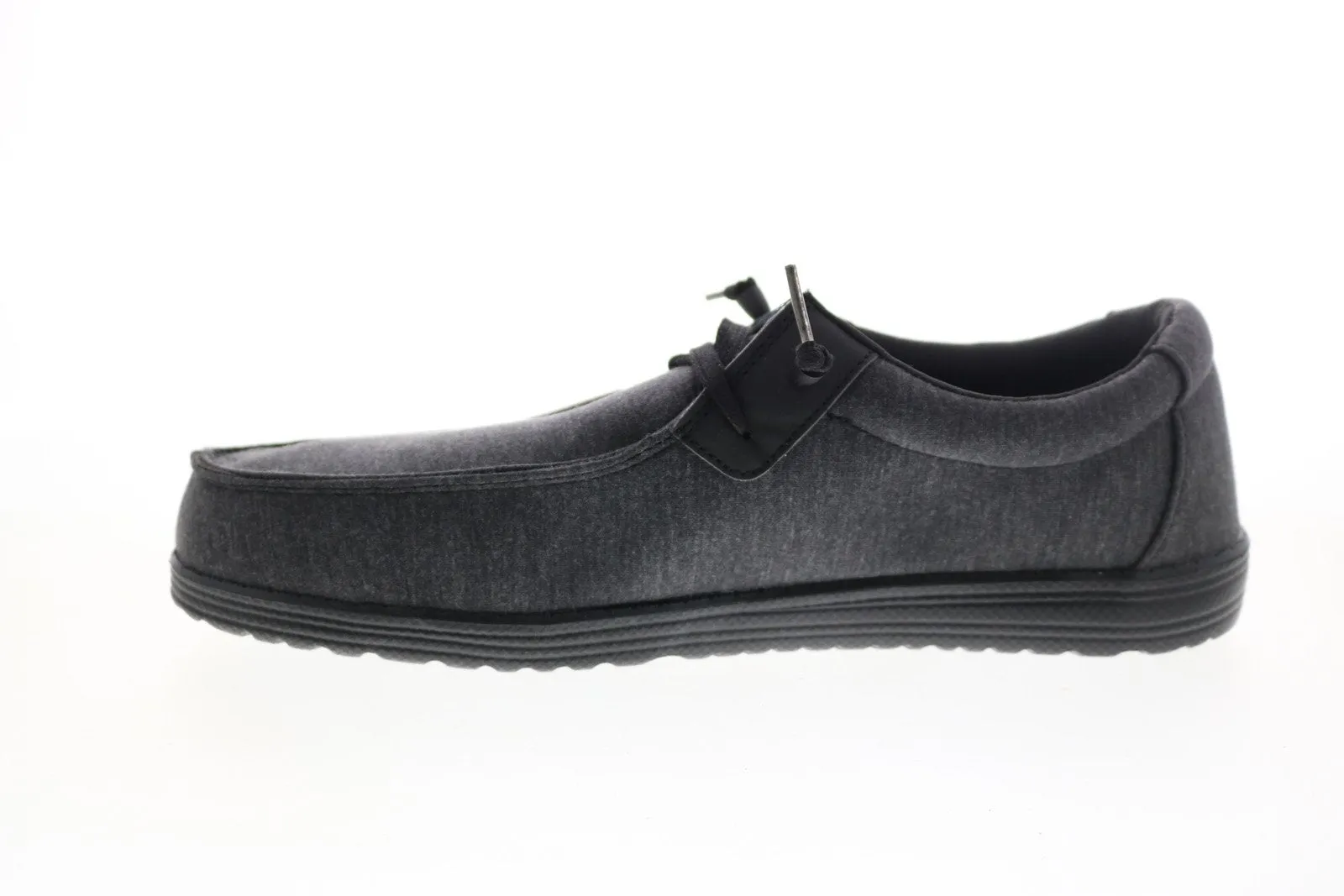 GBX Bowery BOWERY Mens Black Canvas Casual Loafers & Slip Ons Shoes