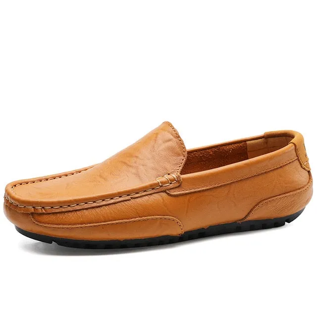 Genuine Leather Men Casual Shoes Brand 2020 Italian Men Loafers Moccasins Breathable Slip on Black Driving Shoes Plus Size 37-47
