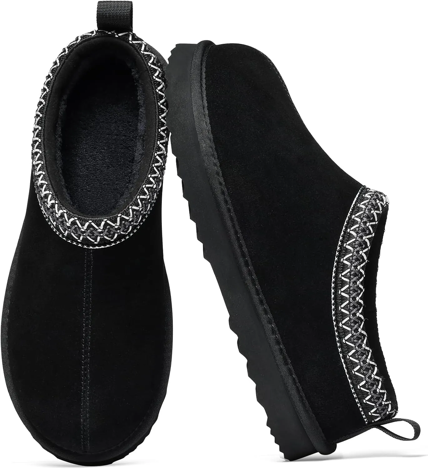 Genuine Suede House Slippers for Women Cozy Memory Foam Shoes for Indoor Outdoor