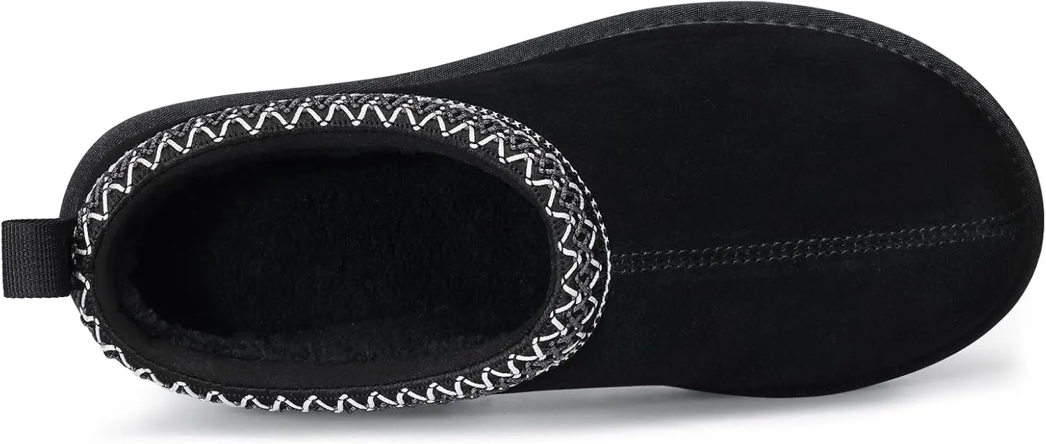 Genuine Suede House Slippers for Women Cozy Memory Foam Shoes for Indoor Outdoor