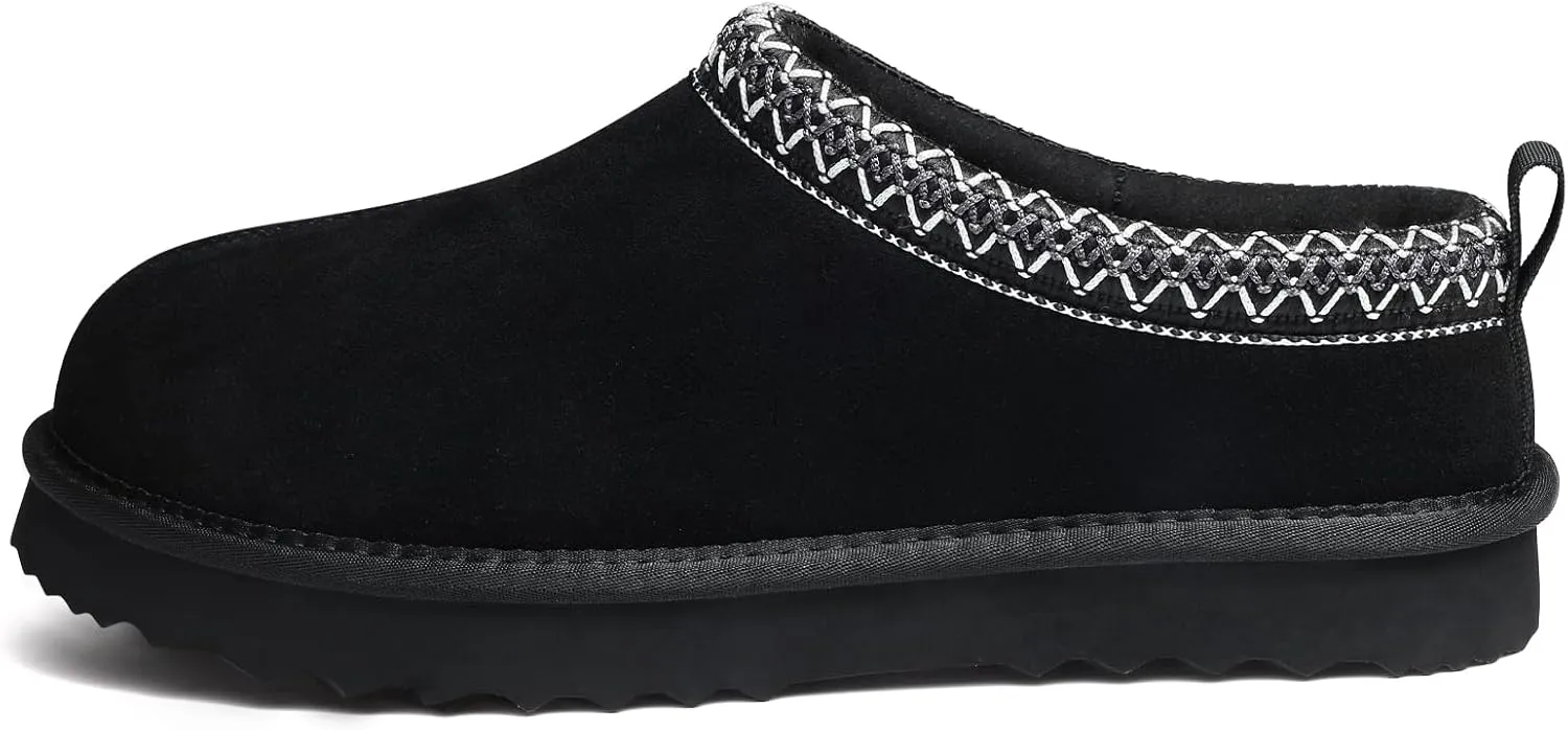 Genuine Suede House Slippers for Women Cozy Memory Foam Shoes for Indoor Outdoor