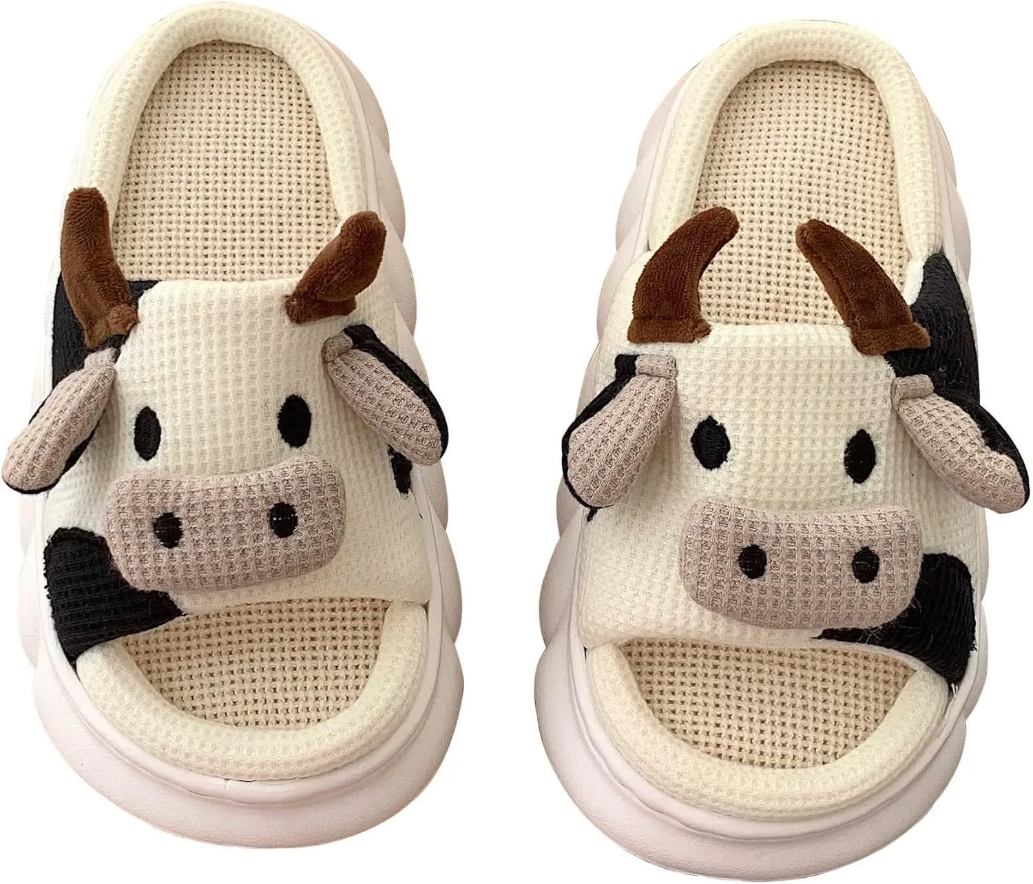 GGOOB Cow Slippers for Women Cute House Slippers Kawaii Slippers Animal Slippers Cute Slides Funny Indoor Slippers