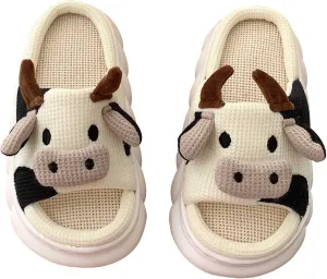 GGOOB Cow Slippers for Women Cute House Slippers Kawaii Slippers Animal Slippers Cute Slides Funny Indoor Slippers