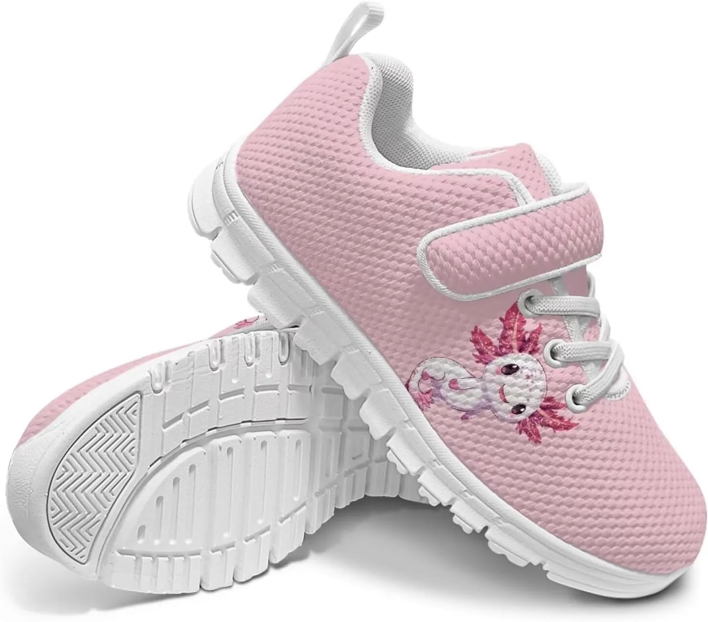 Girls' Athletic Shoes with Hook and Loop Kids Running Shoes for Travel