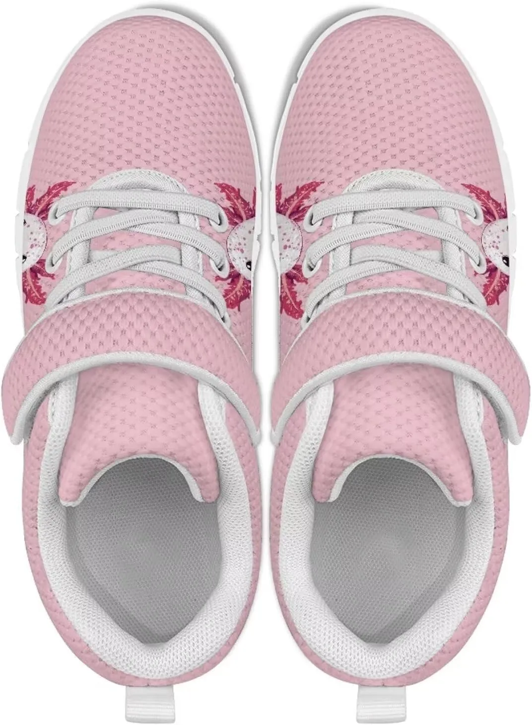 Girls' Athletic Shoes with Hook and Loop Kids Running Shoes for Travel