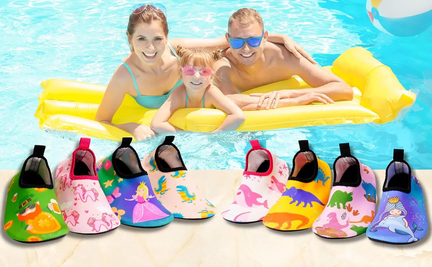 Girls Cartoon Print Quick-Drying Water Shoes for Girls - Non-Slip and Breathable for Swimming, Sports, and Yoga