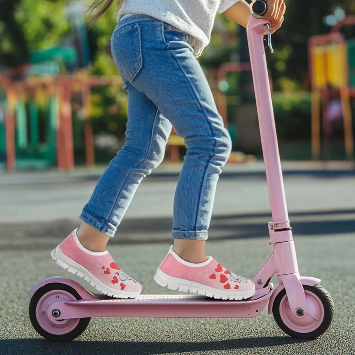 Girls Tennis Shoes Little Kids Slip On Sneakers School Running Shoes