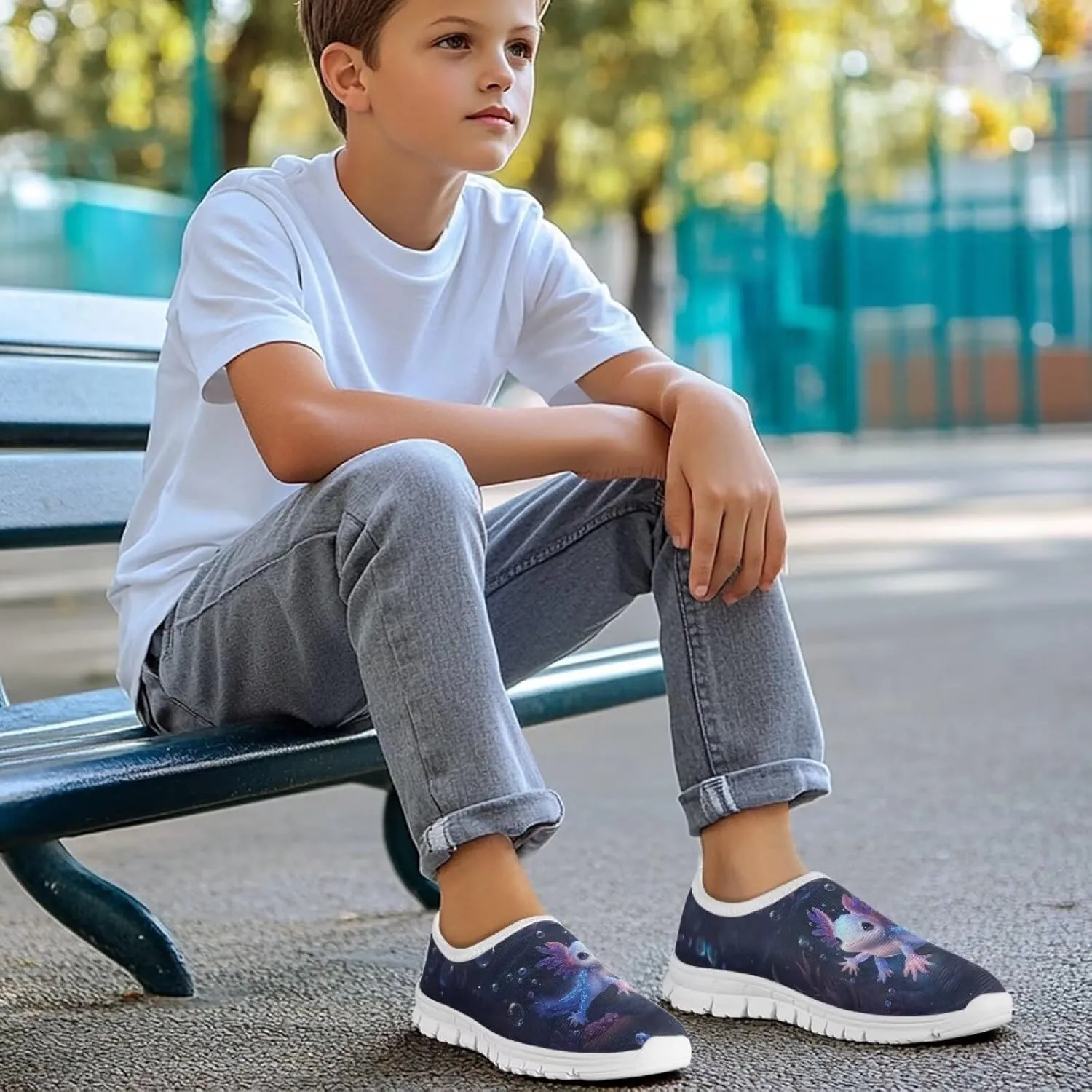 Girls Tennis Shoes Little Kids Slip On Sneakers School Running Shoes