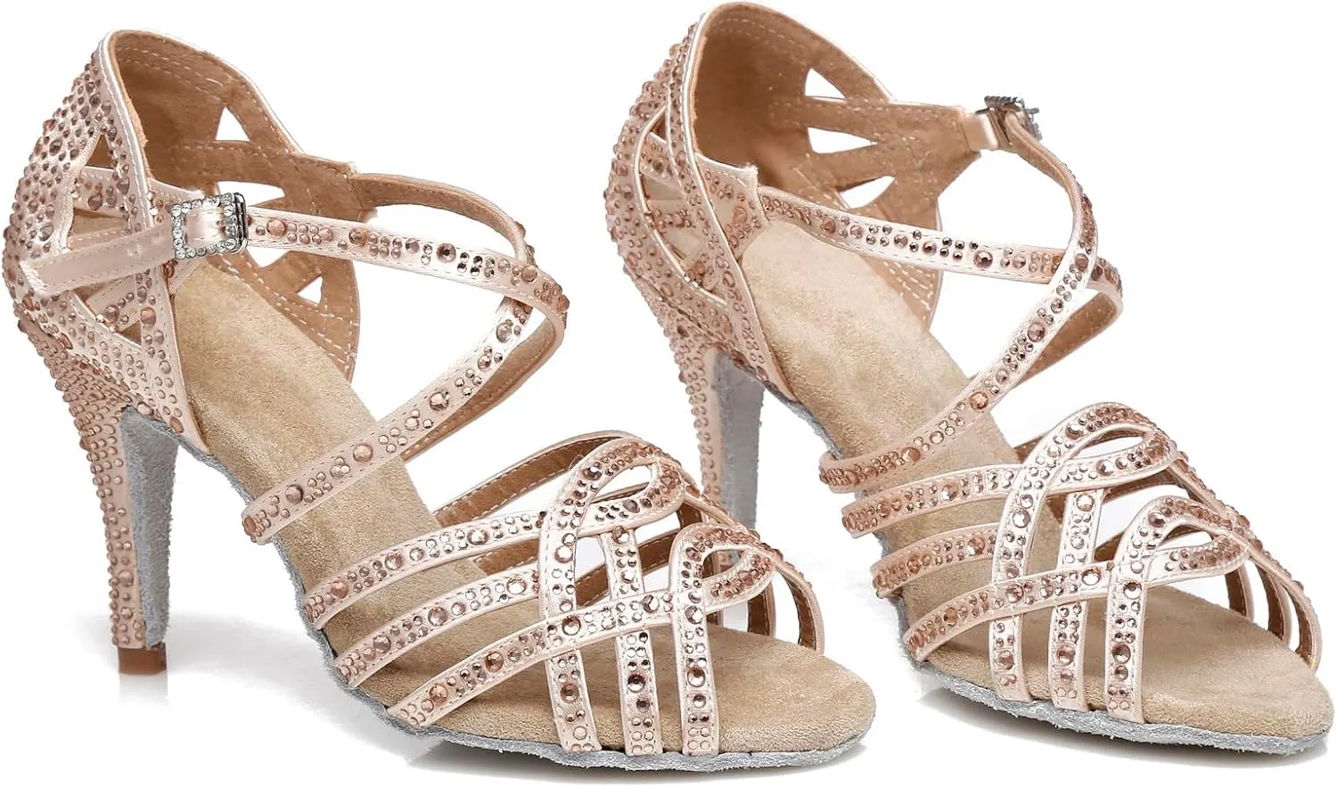 Glitter Dance Shoes for Women Rhinestones Bridal Wedding Formal Sandals