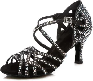 Glitter Dance Shoes for Women Rhinestones Bridal Wedding Formal Sandals