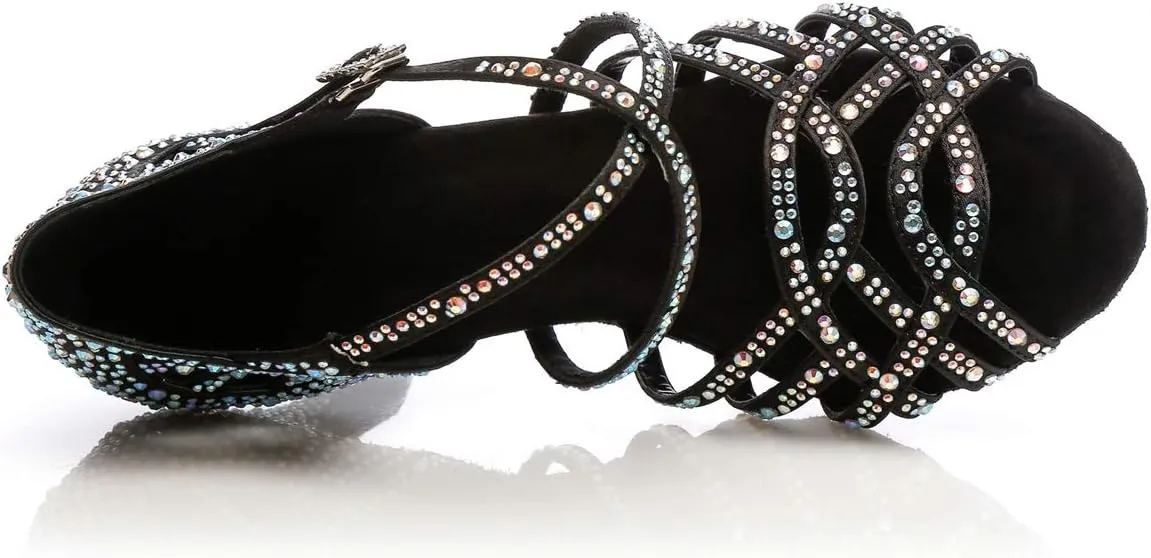 Glitter Dance Shoes for Women Rhinestones Bridal Wedding Formal Sandals