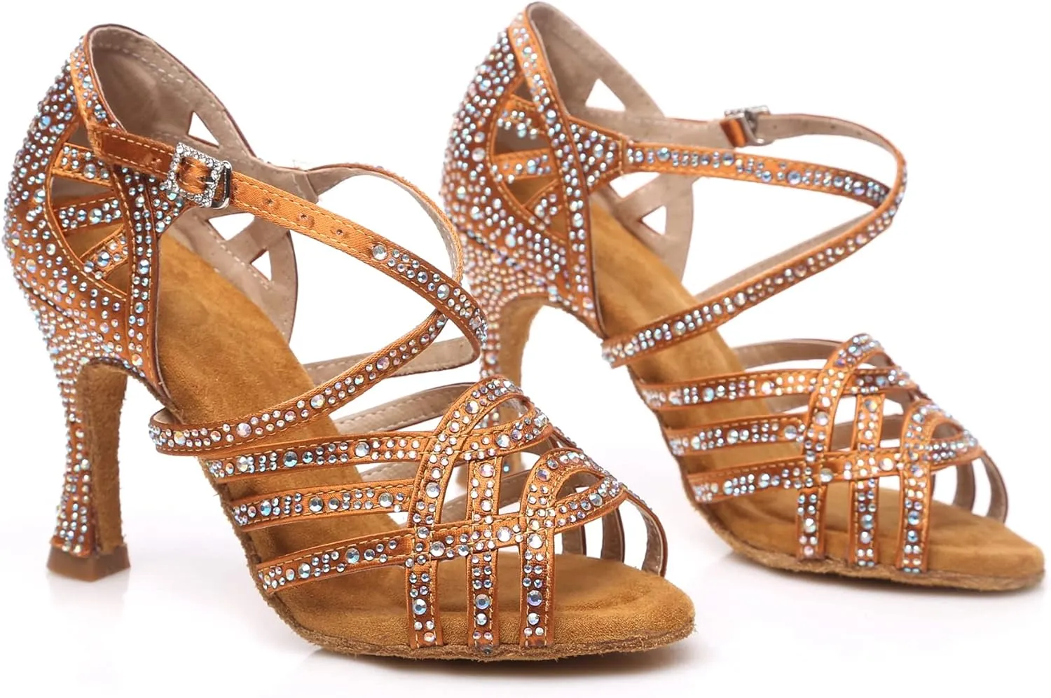 Glitter Dance Shoes for Women Rhinestones Bridal Wedding Formal Sandals