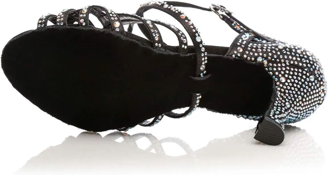 Glitter Dance Shoes for Women Rhinestones Bridal Wedding Formal Sandals