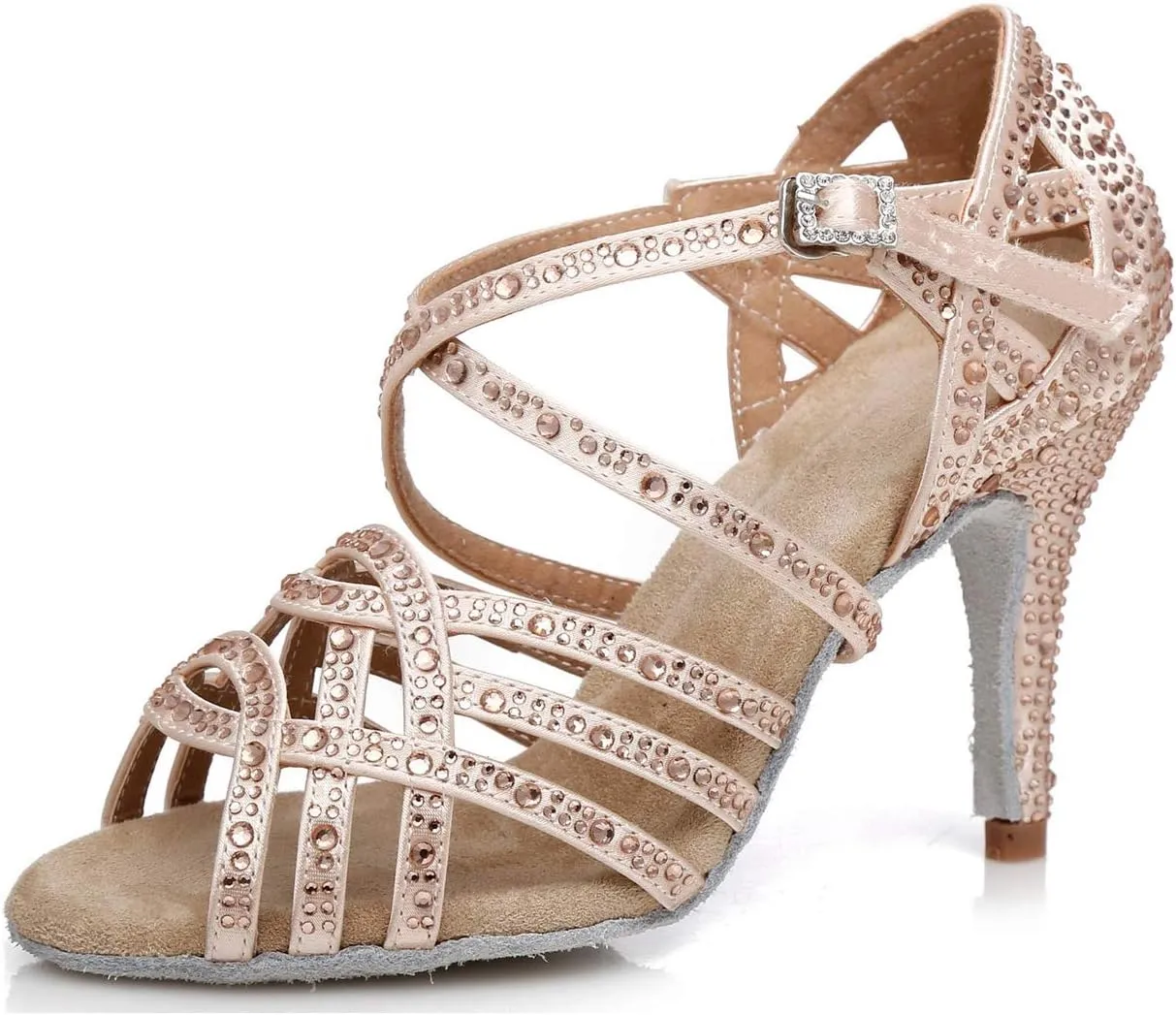 Glitter Dance Shoes for Women Rhinestones Bridal Wedding Formal Sandals