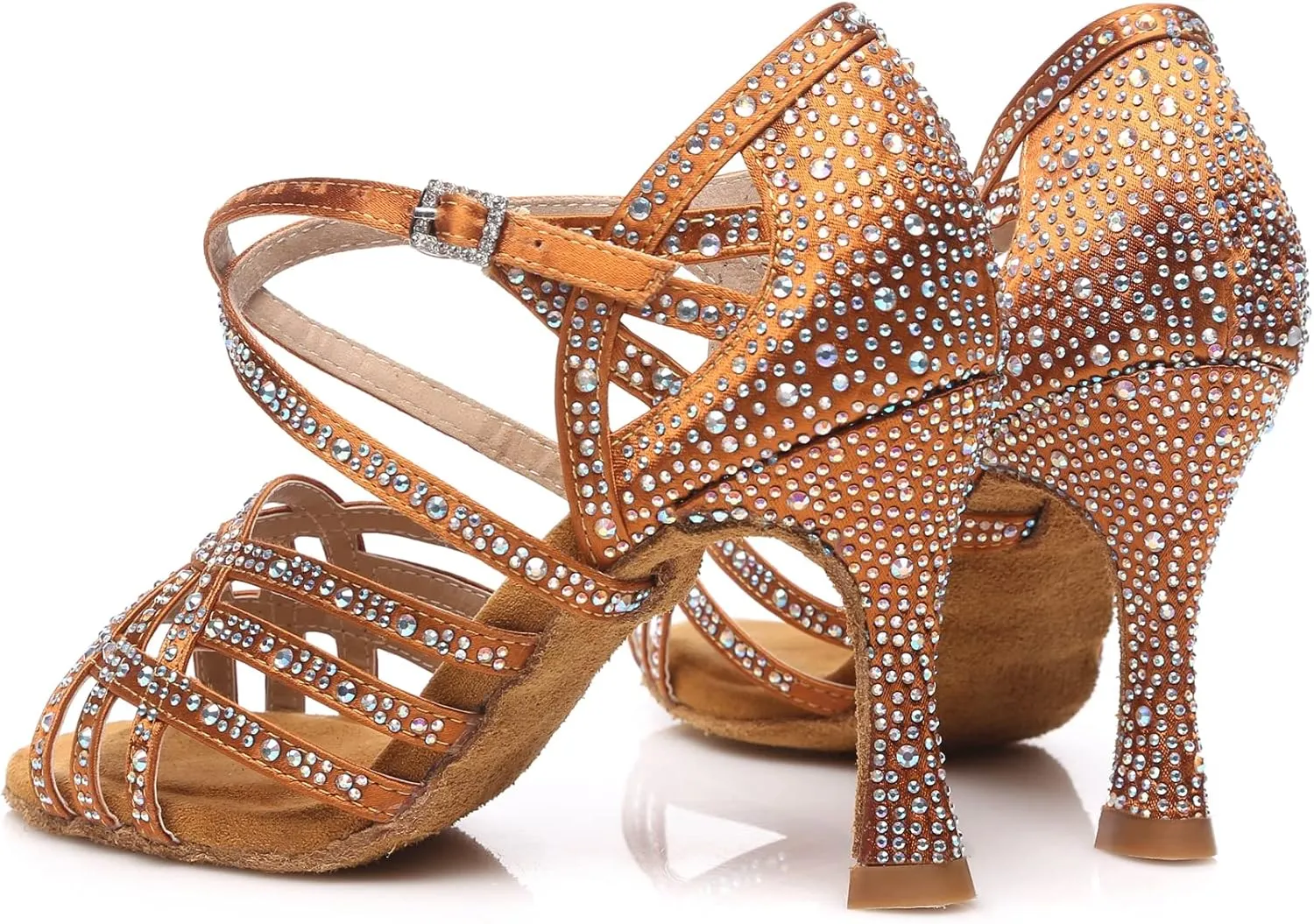 Glitter Dance Shoes for Women Rhinestones Bridal Wedding Formal Sandals
