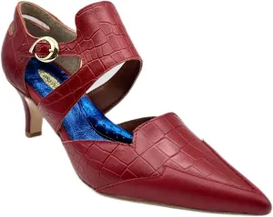 GLORY GOLD Spectacular Petite Crocodile Embossed Leather Women's Pump Shoes 2 Inch Heel