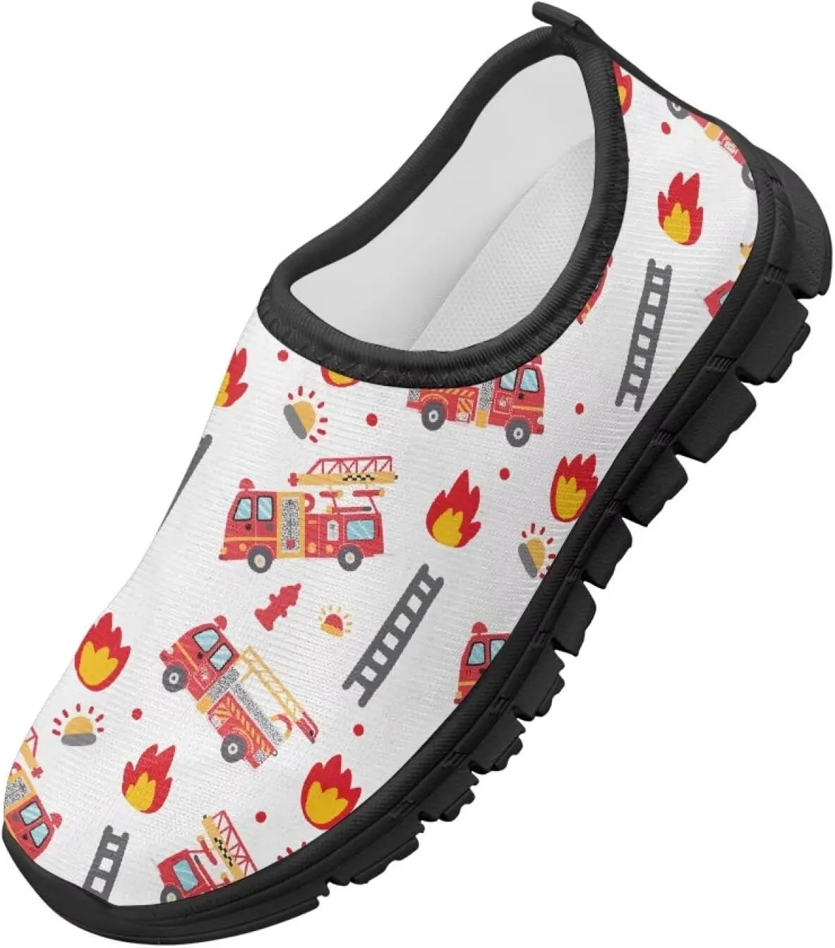 GOSTONG Boys Girls Slip On Sneakers Little Big Kids Casual Gym Tennis Shoes Lightweight Non Slip Walking Shoes Black Sole Size 11-15