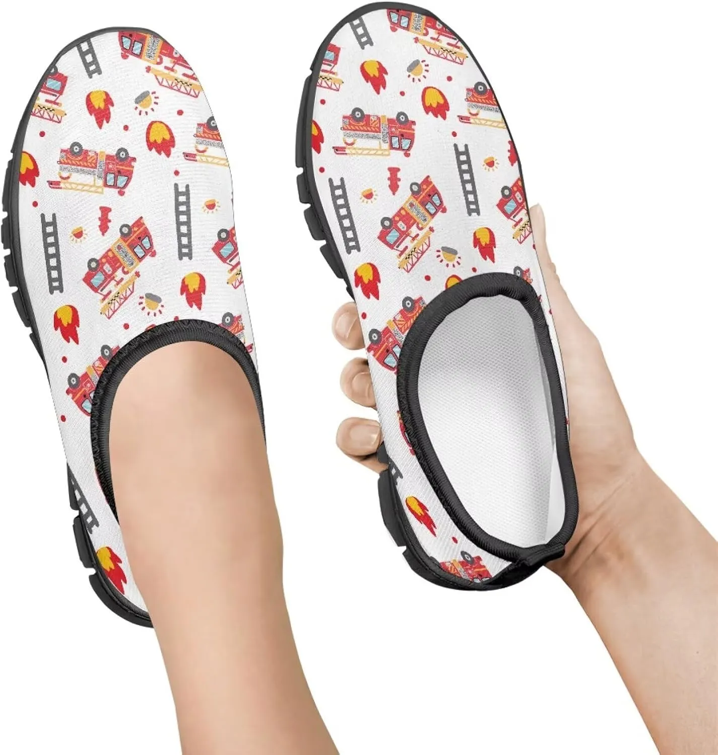 GOSTONG Boys Girls Slip On Sneakers Little Big Kids Casual Gym Tennis Shoes Lightweight Non Slip Walking Shoes Black Sole Size 11-15