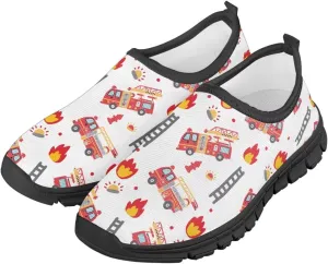 GOSTONG Boys Girls Slip On Sneakers Little Big Kids Casual Gym Tennis Shoes Lightweight Non Slip Walking Shoes Black Sole Size 11-15