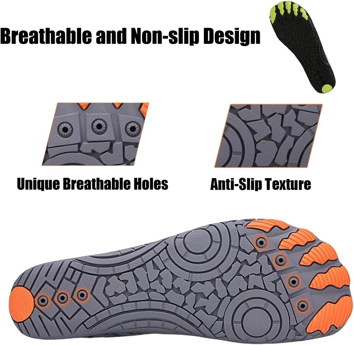 Grounded Barefoot Footwear for Women Men with Neuropathy, Hike Barefoot Shoes for Neuropathy, Wide Toe Box & Non-Slip