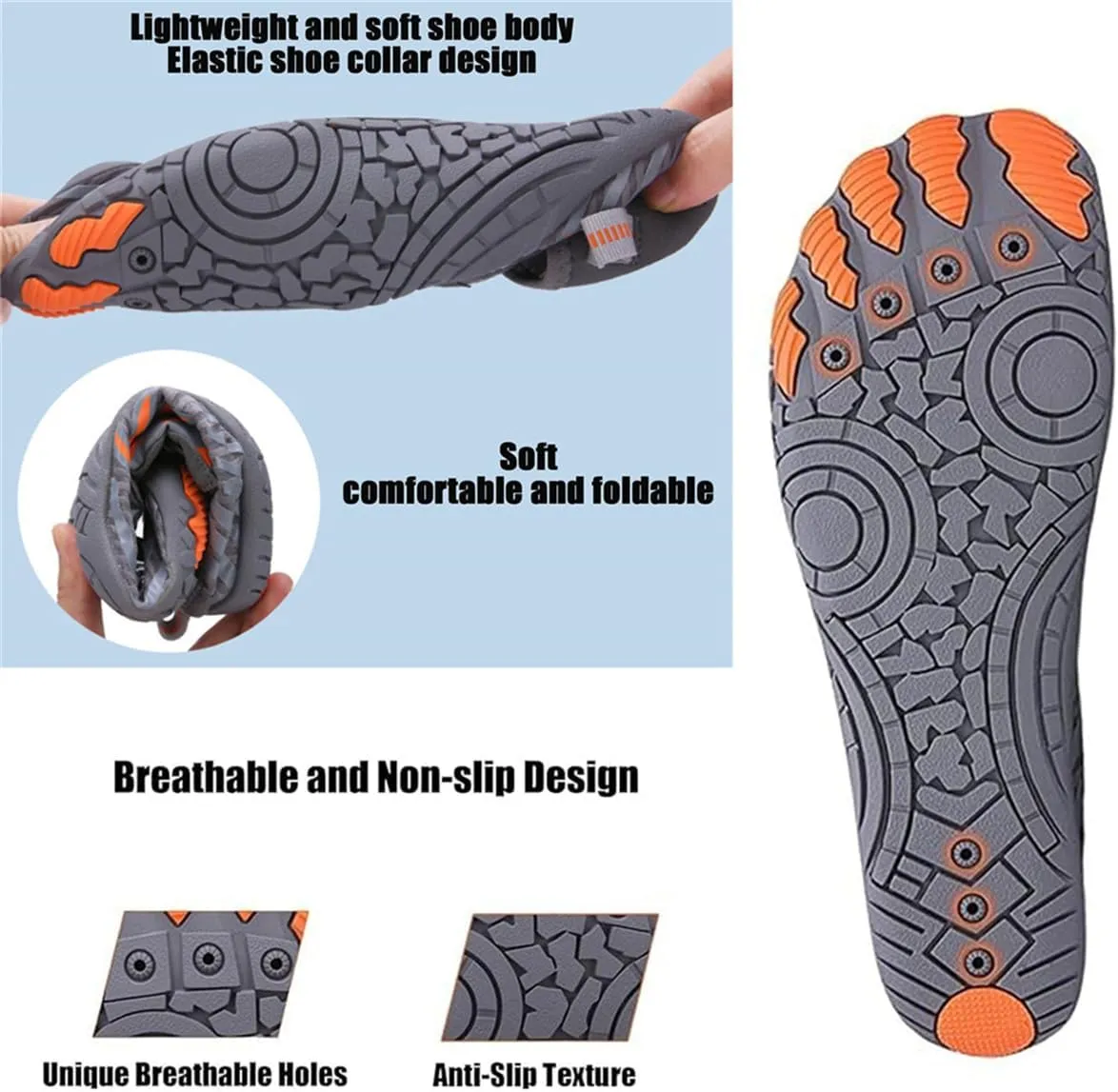 Grounding Shoes with Copper, Hike Barefoot for Women Men, Breathable Non-Slip Grounded Barefoot Footwear, Wide Toe Water Shoes for Hiking