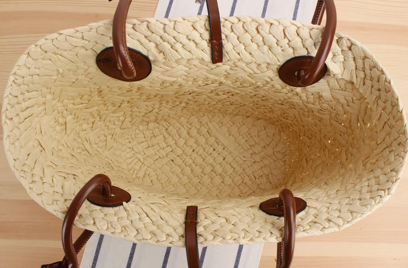GRPKSSIB Women Straw Tote Bag Summer Beach Bags Luxury Handmade Shoulder Bag Woven Basket Handbags Large Straw Purses