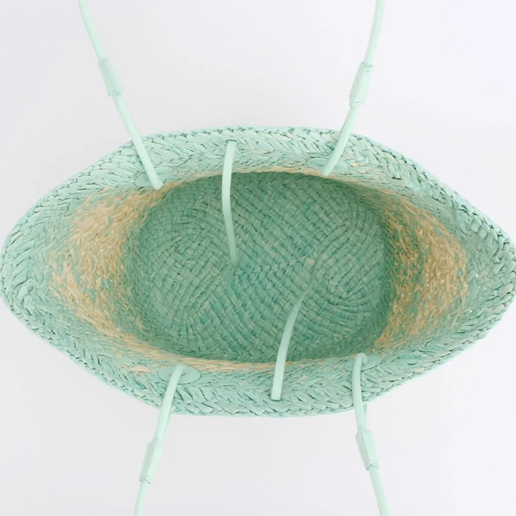 GRPKSSIB Women Straw Tote Bag Summer Beach Bags Luxury Handmade Shoulder Bag Woven Basket Handbags Large Straw Purses