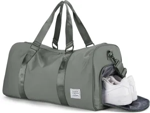 Gym Bag for Men Women with Shoe Compartment,Small Travel Duffle Bags for Traveling Overnight Weekender Personal Item Travel Bag Large Sport Workout Bag Dark Green