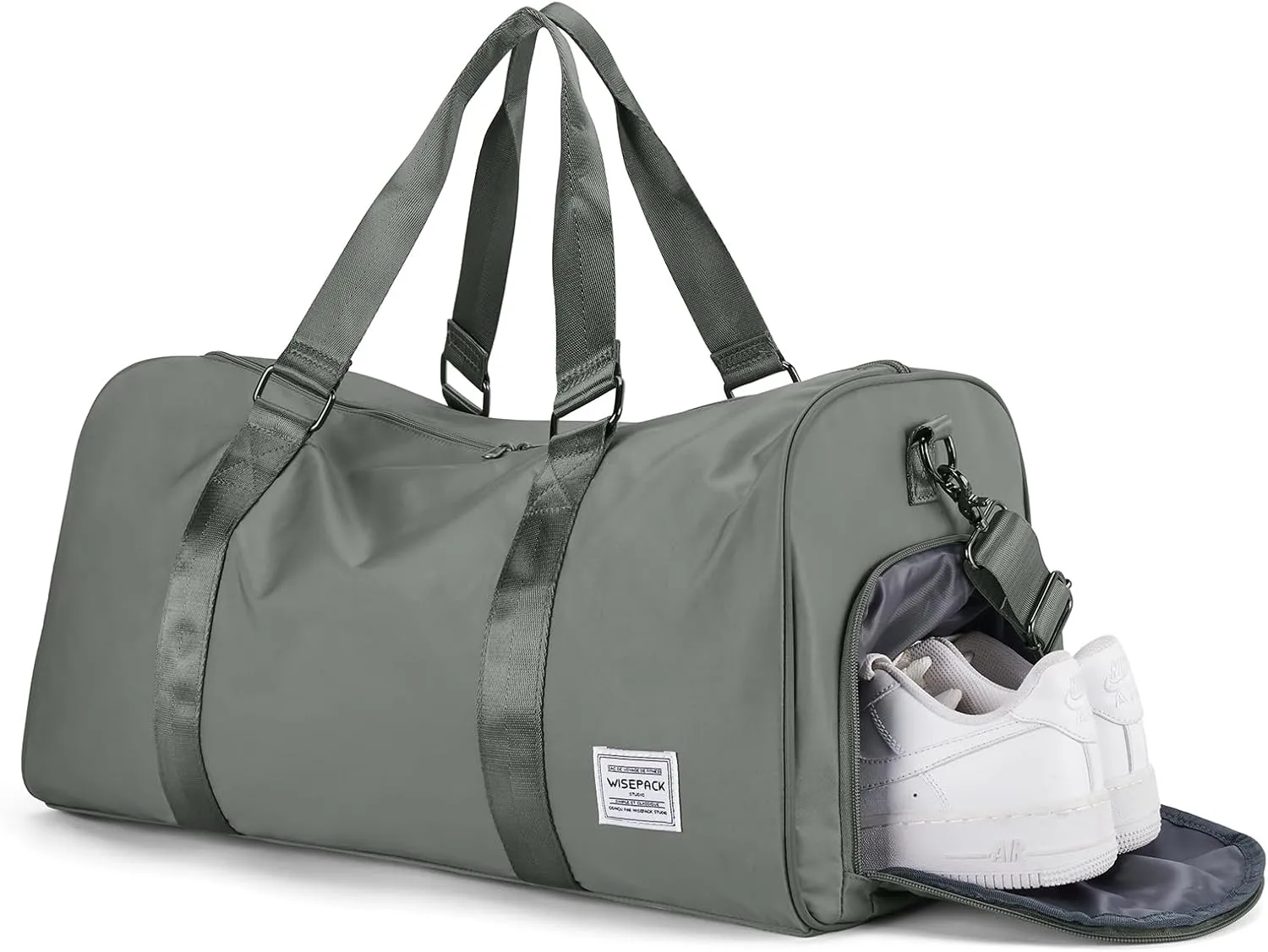 Gym Bag for Men Women with Shoe Compartment,Small Travel Duffle Bags for Traveling Overnight Weekender Personal Item Travel Bag Large Sport Workout Bag Dark Green