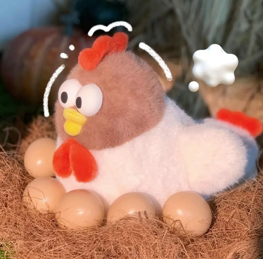 Halemet Cute Chicken Slippers for Women Cartoon Animal Slippers for Women Cozy Plush Non-Slip House Slippers Indoor Outdoor