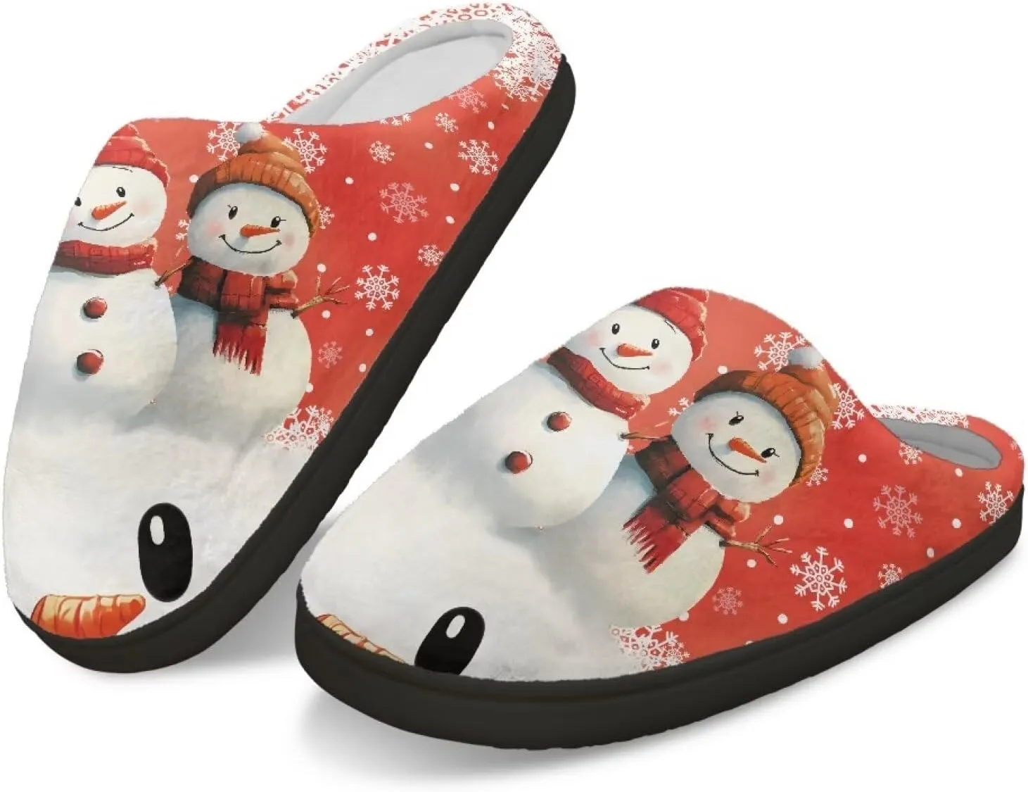 Halloween Christmas Designs Cotton Slippers for Women and Men Soft Warm Non-Slip House Slippers Travel Slippers