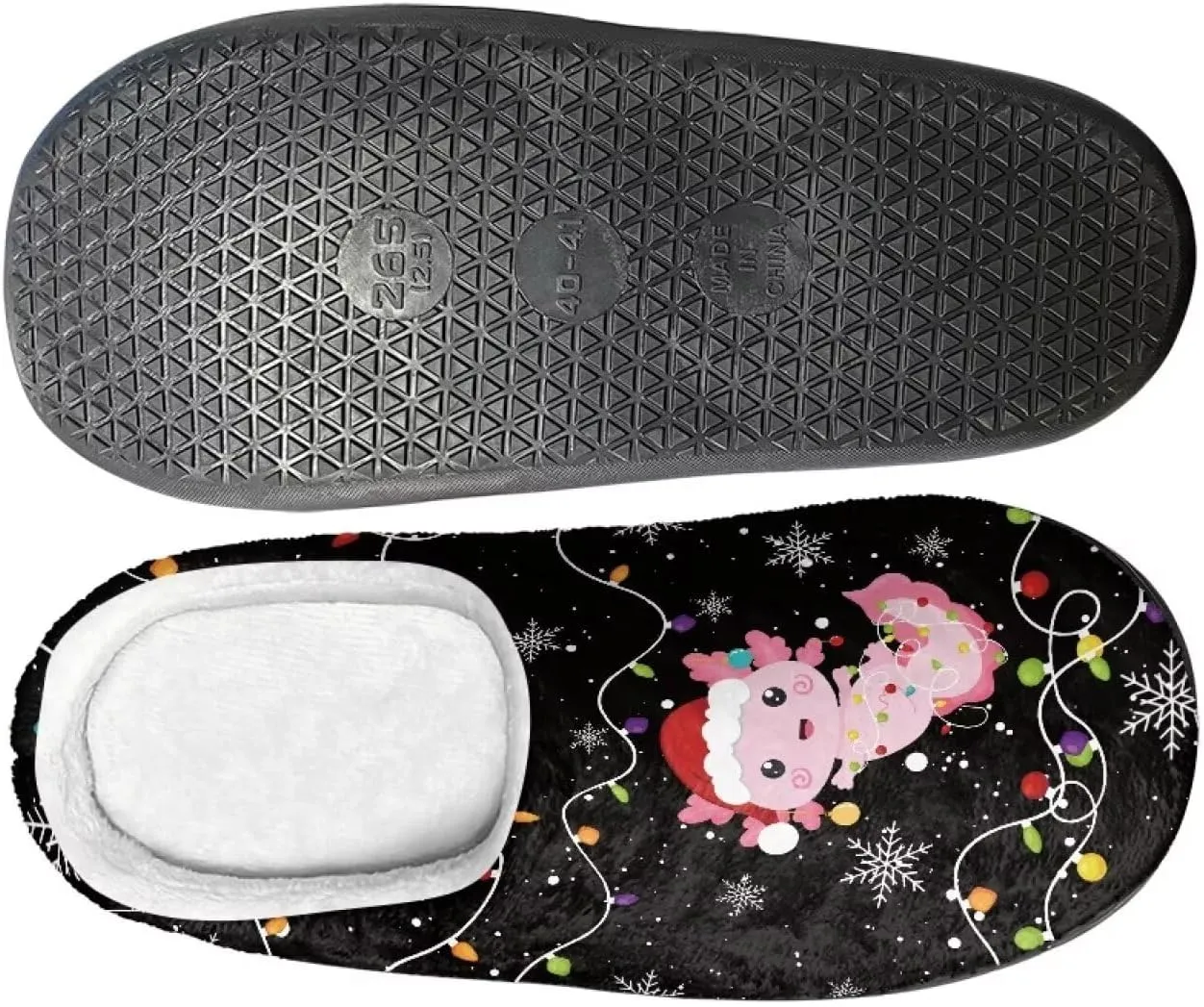 Halloween Christmas Designs Cotton Slippers for Women and Men Soft Warm Non-Slip House Slippers Travel Slippers