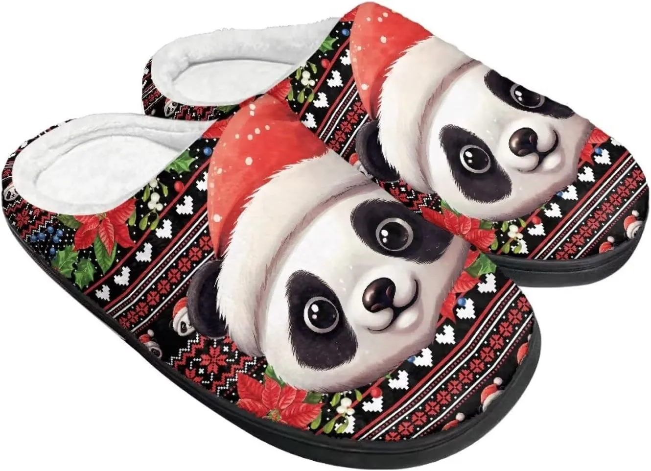 Halloween Christmas Designs Cotton Slippers for Women and Men Soft Warm Non-Slip House Slippers Travel Slippers