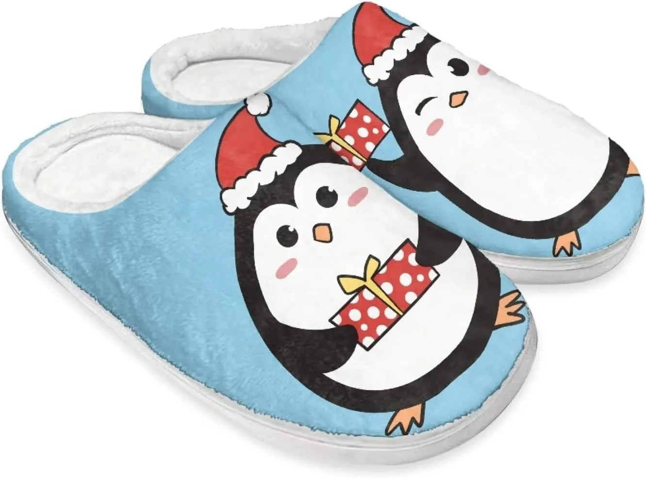 Halloween Christmas Designs Cotton Slippers for Women and Men Soft Warm Non-Slip House Slippers Travel Slippers