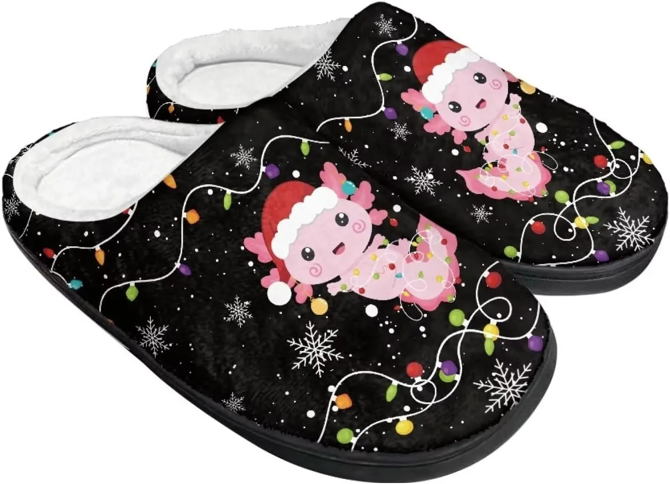 Halloween Christmas Designs Cotton Slippers for Women and Men Soft Warm Non-Slip House Slippers Travel Slippers