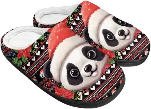Halloween Christmas Designs Cotton Slippers for Women and Men Soft Warm Non-Slip House Slippers Travel Slippers