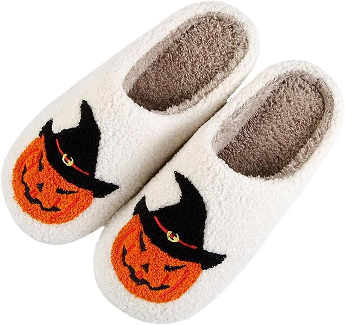 Halloween Comfy Pumpkin Slippers - Womens & Mens Memory Foam House Slippers