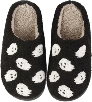 Halloween Comfy Pumpkin Slippers - Womens & Mens Memory Foam House Slippers